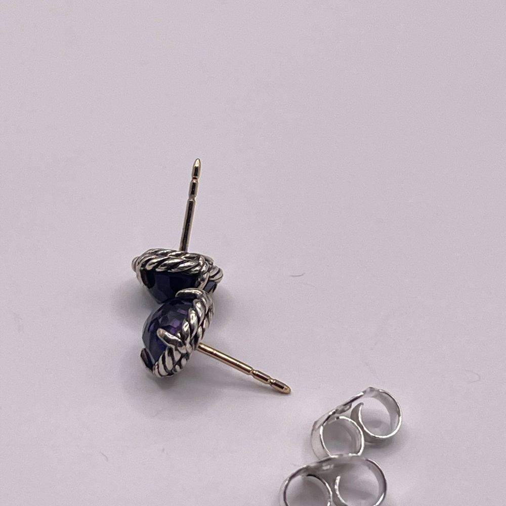 David Yurman Chatelaine Earrings with Black Orchid - Picture 12 of 12